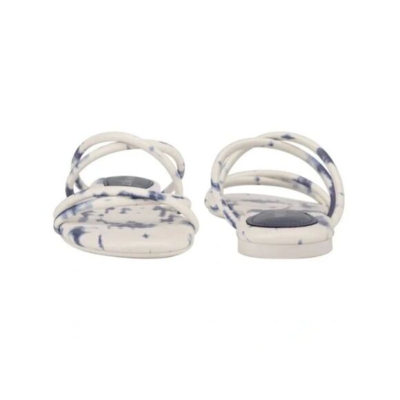 NINE WEST Womens White Multi Strappy Beva Round Toe Slip On Sandals 7.5 M - Picture 3 of 4